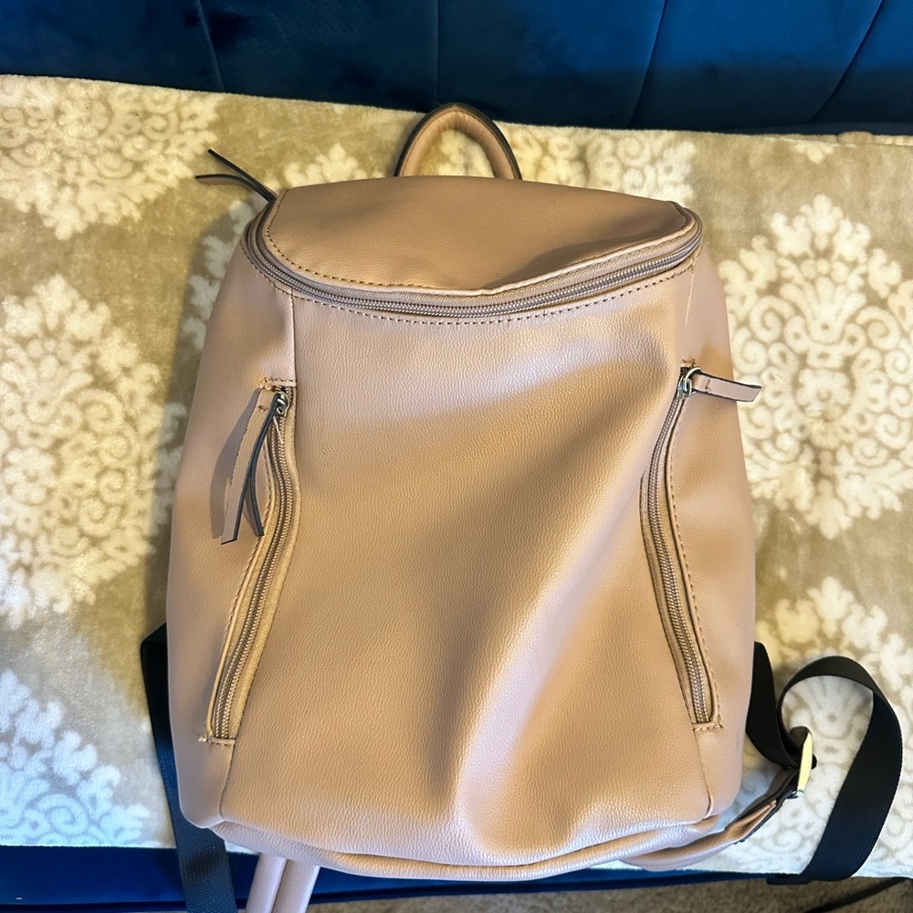 Vegan Leather Backpack with Luggage Handle Strap